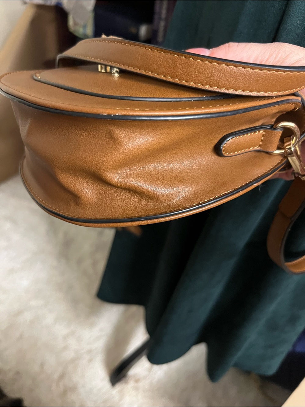 Moda Luxe Diva Suede & Leather Crossbody with Tassel - Picture 5 of 9